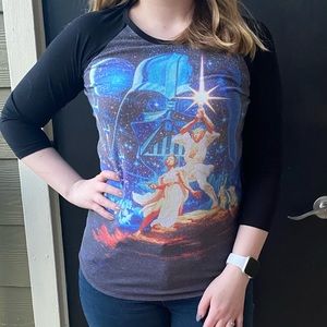 Vintage Movie Poster Star Wars 3/4 Sleeve Tee
